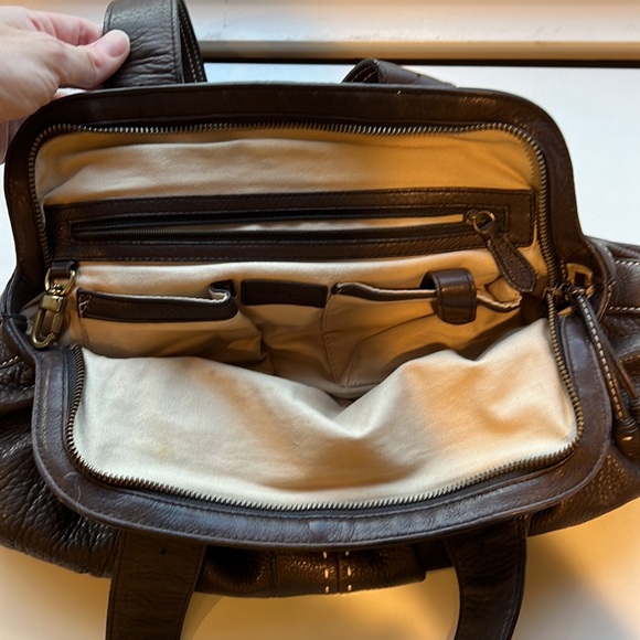 Cole Haan brown leather top handle satchel - Picture 3 of 4